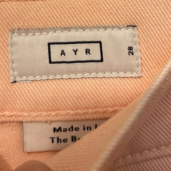 AYR The Beat Drop Peach Straight Leg Barrel High Rise Cropped Jeans Size 28 - Picture 3 of 7